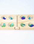 SpeelGem - Mancala Board Game Set with Foldable Wooden Board