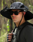 Stefan - Solar Fan Hat with Wide Brim, Solar and USB Charging Station for Fishing Hat