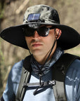 Stefan - Solar Fan Hat with Wide Brim, Solar and USB Charging Station for Fishing Hat