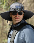 Stefan - Solar Fan Hat with Wide Brim, Solar and USB Charging Station for Fishing Hat