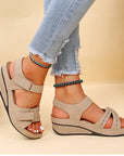 Summer Platform Sandals with Velcro Closure