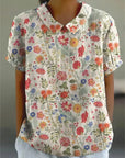 Susie - Cotton & Linen Blouse with Floral Print