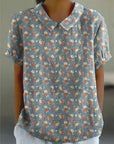 Susie - Cotton & Linen Blouse with Floral Print