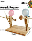 Wooden Dueling Dolls - Handmade Educational Game for Children