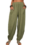 Zinzi - Casual Harem Trousers Made from Cotton and Linen