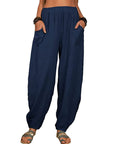 Zinzi - Casual Harem Trousers Made from Cotton and Linen