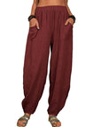 Zinzi - Casual Harem Trousers Made from Cotton and Linen
