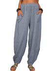 Zinzi - Casual Harem Trousers Made from Cotton and Linen