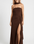 Kayla Strapless High-Slit Maxi Dress