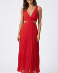 Alana Pleated Cut-Out Midi Dress