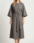 Elora Belted Midi Dress