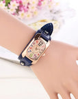 Vintage Leather Quartz Stone Ladies' Watch
