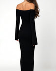 Adaline Kylie Off-Shoulder Ribbed Maxi Dress