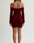 Adalyn Off-Shoulder Ruched Mini Dress