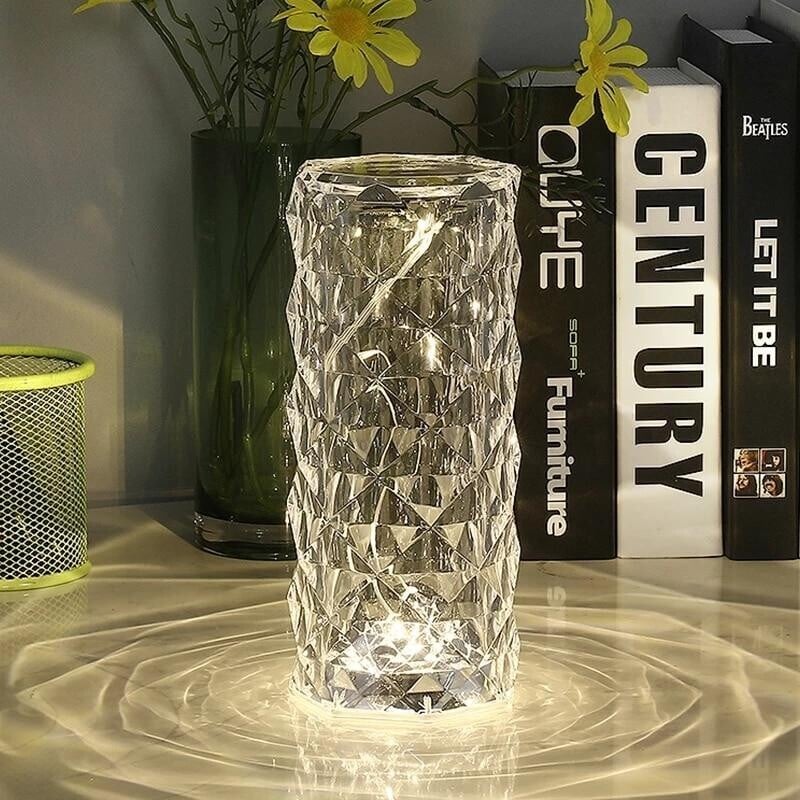 16 Colour Rose Rays Crystal Diamond Table Lamp