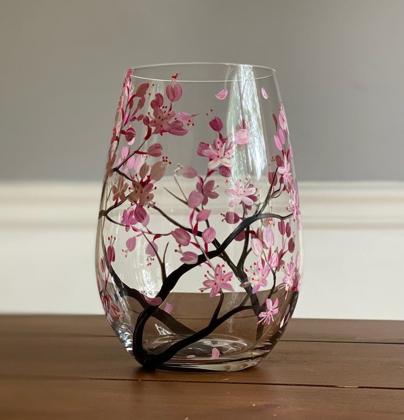 TreeScape – Four Seasons Hand-Painted Tree Wine Glasses
