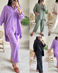 2-Piece Outfits for Women, Oversized Shirt and Trousers