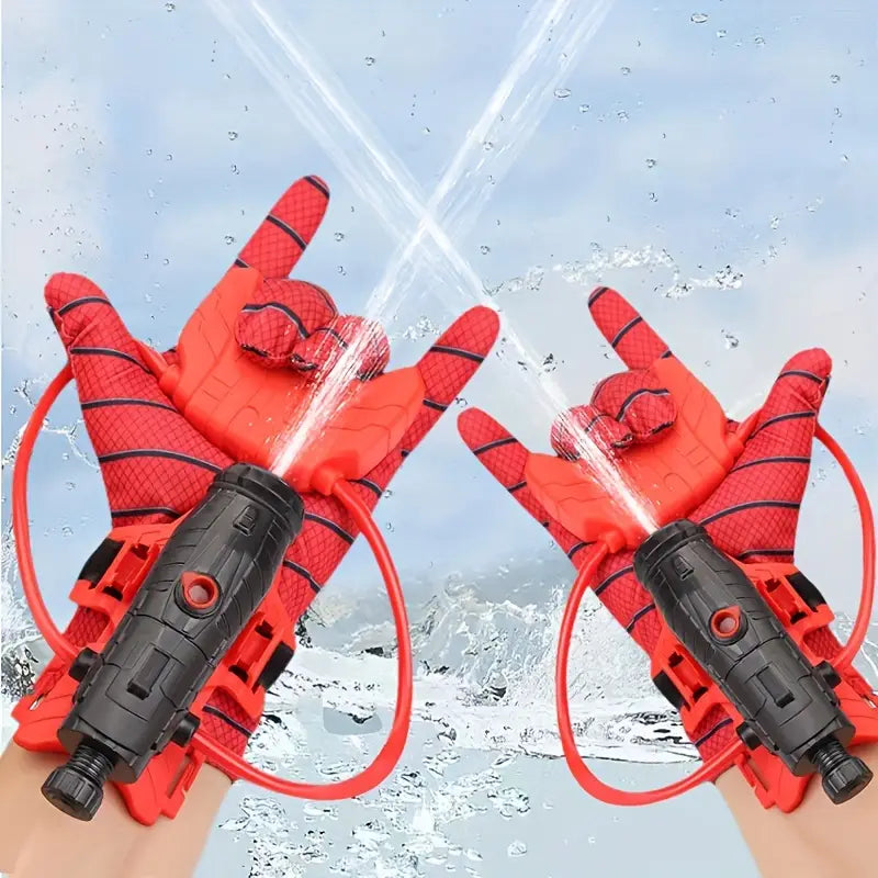 2-Piece Spider Web Water Blaster Gloves – Toy for Children Aged 3–6 Years