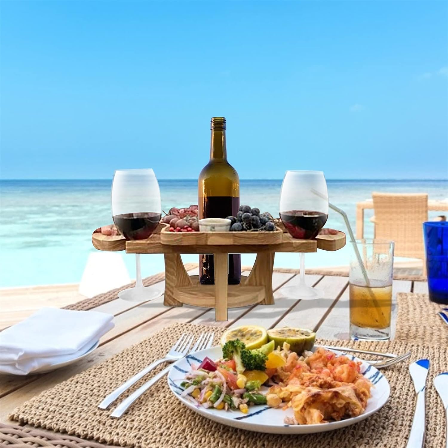 2-in-1 Fruit and Wine Glass Table Rack