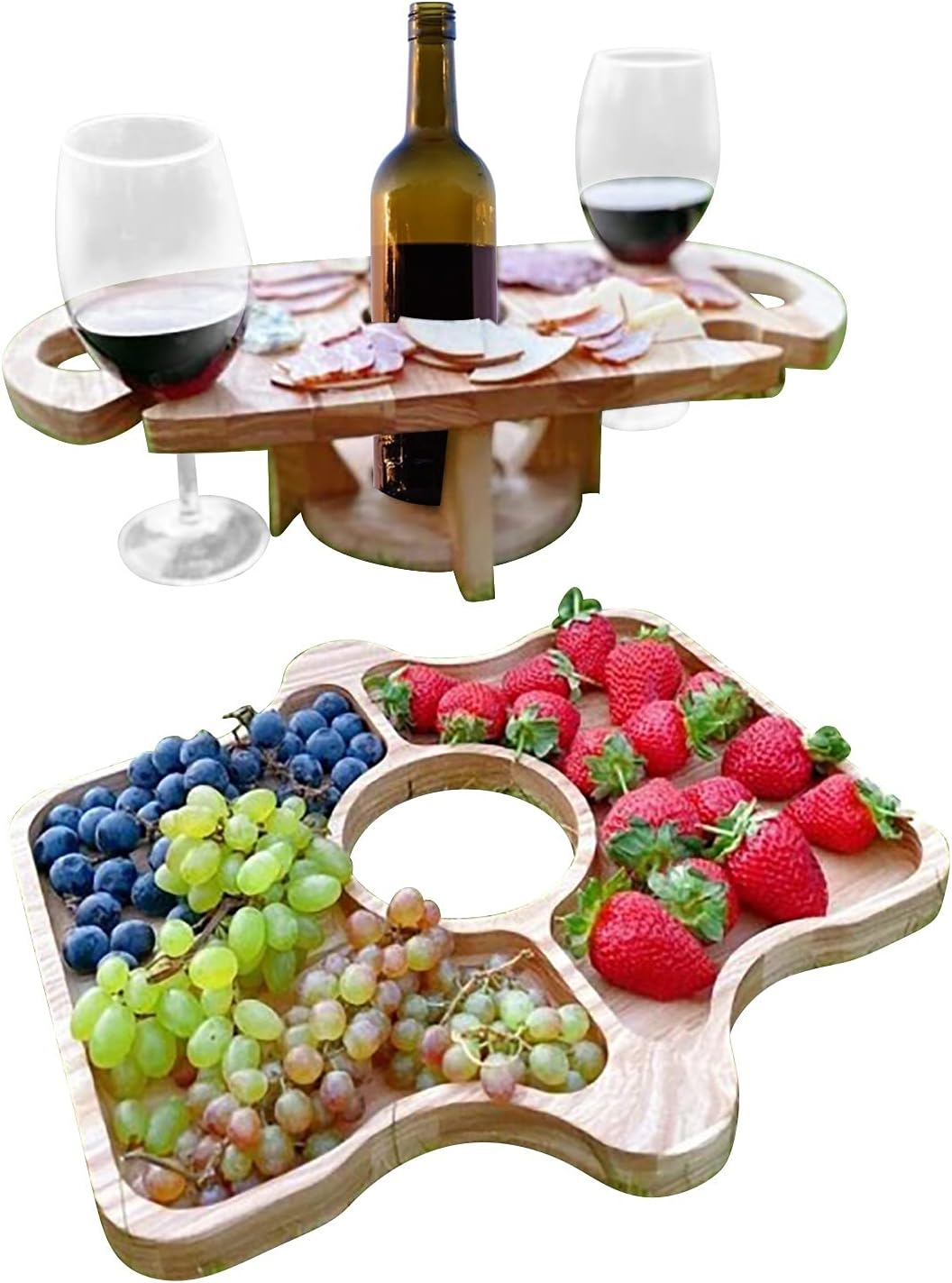 2-in-1 Fruit and Wine Glass Table Rack