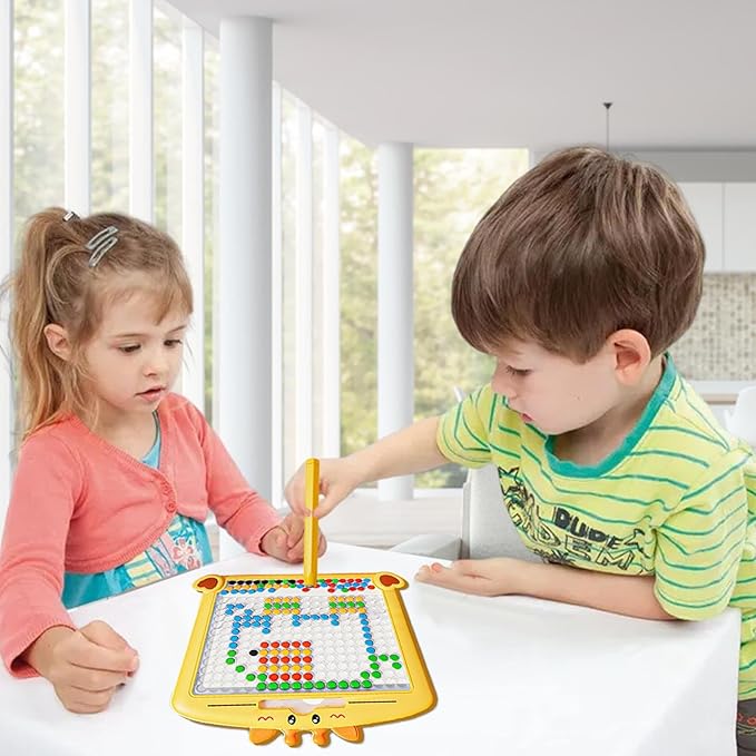 2-in-1 Wooden Magnetic Dot Board - The Ultimate Travel Toy