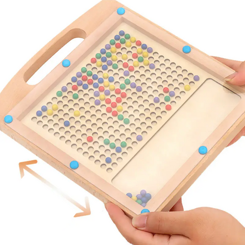 2-in-1 Wooden Magnetic Dot Board - The Ultimate Travel Toy