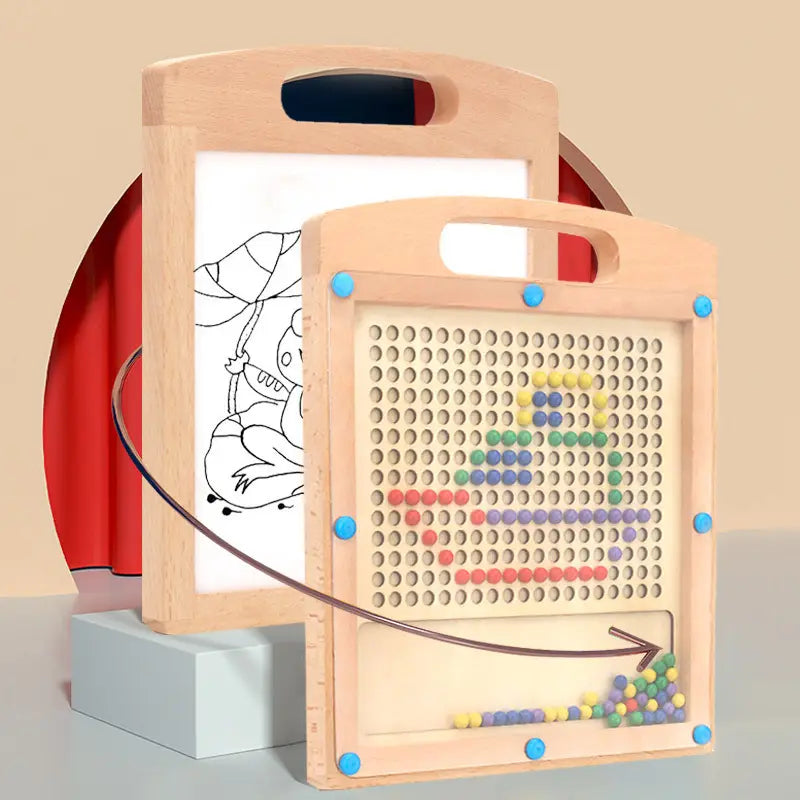 2-in-1 Wooden Magnetic Dot Board - The Ultimate Travel Toy
