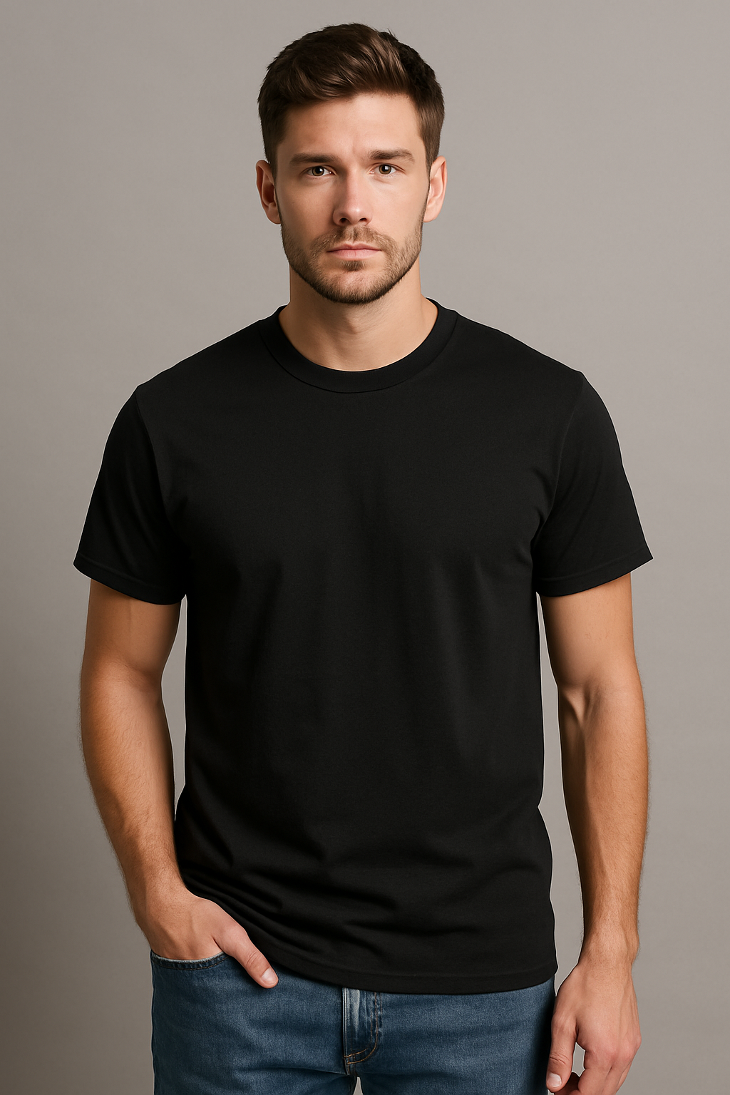 Timo | Men's Black Basic T-Shirt