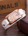 Vintage Leather Quartz Stone Ladies' Watch