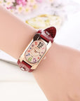 Vintage Leather Quartz Stone Ladies' Watch