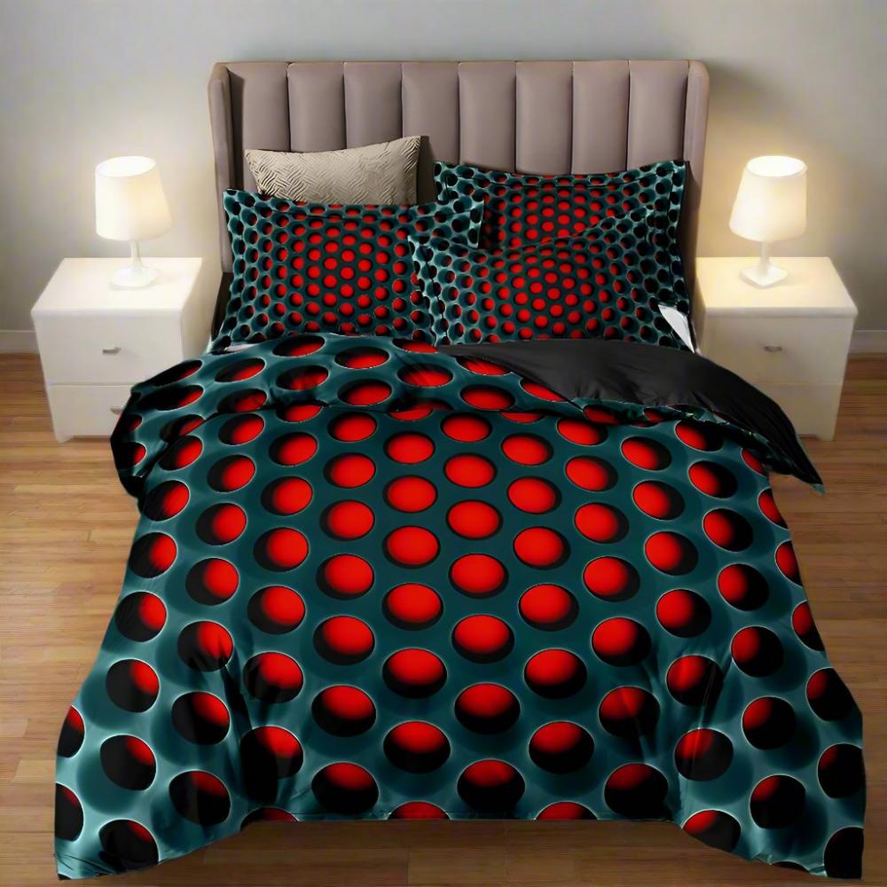 3-Piece Duvet Cover Set with Futuristic 3D Pattern