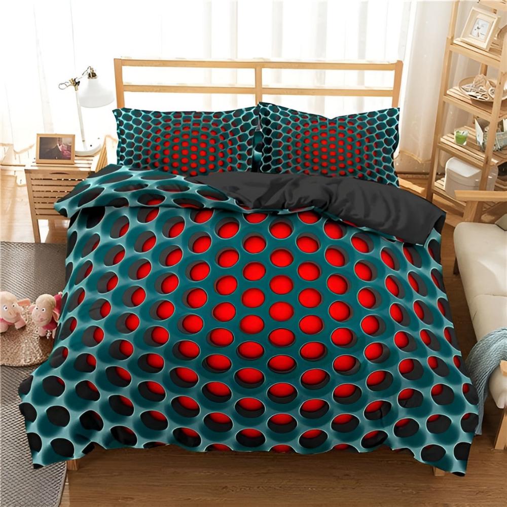3-Piece Duvet Cover Set with Futuristic 3D Pattern