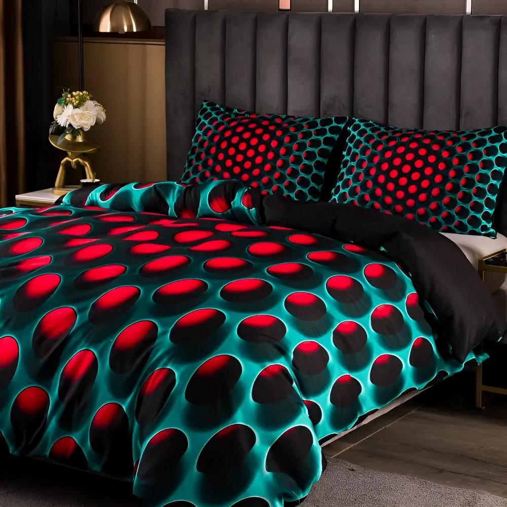 3-Piece Duvet Cover Set with Futuristic 3D Pattern