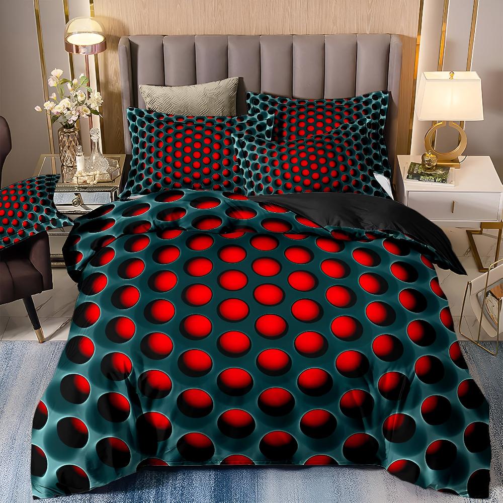 3-Piece Duvet Cover Set with Futuristic 3D Pattern