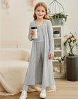 3-Piece Stretchy Knitted Cardigan + Top + Leggings - Charmaine
