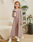 3-Piece Stretchy Knitted Cardigan + Top + Leggings - Charmaine
