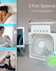 3-in-1 Portable USB Fan with Humidifier and LED Night Light
