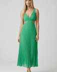 Alana Pleated Cut-Out Midi Dress