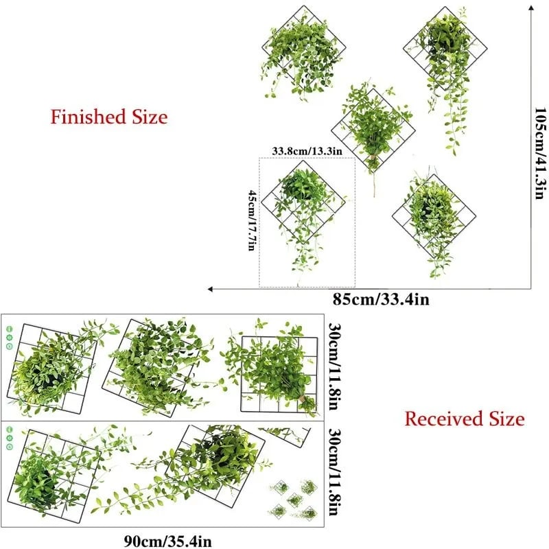 3D Green Plant Wall Stickers