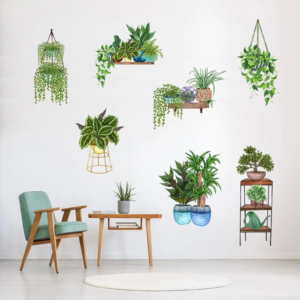 3D Green Plant Wall Stickers