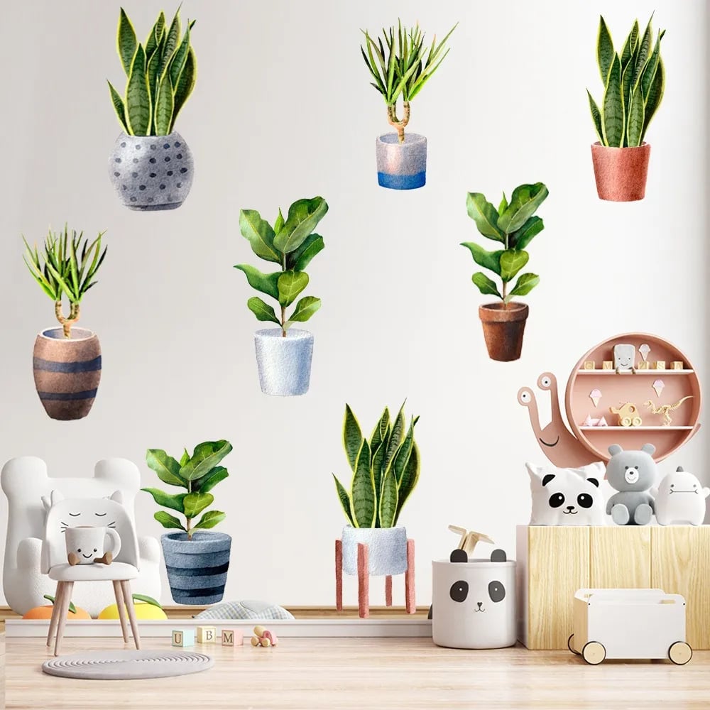 3D Green Plant Wall Stickers
