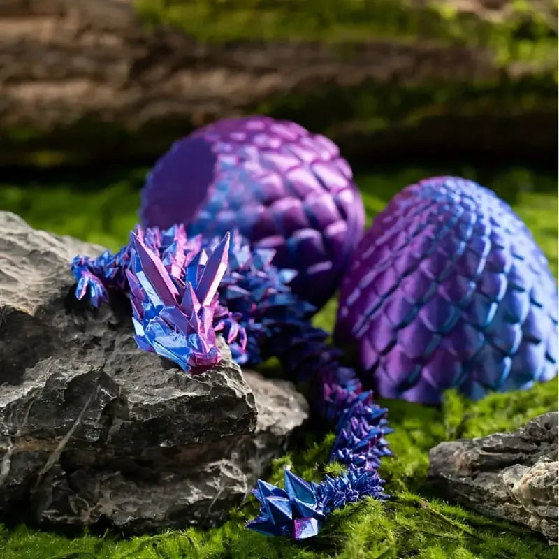 3D-Printed, Articulated Crystal Dragon