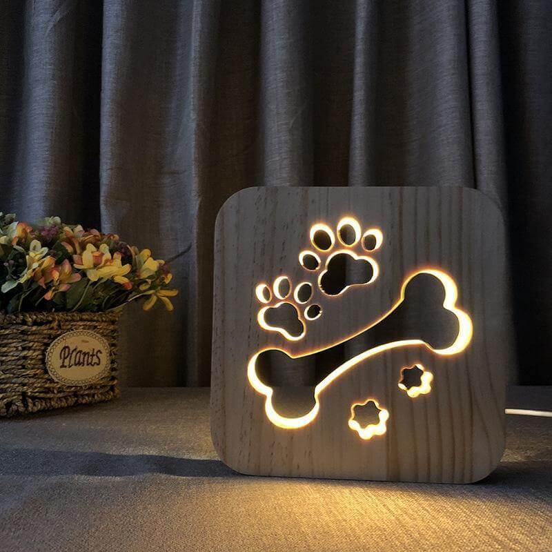 3D Wooden Animal Lamp