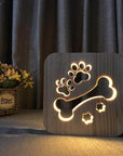 3D Wooden Animal Lamp