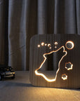 3D Wooden Animal Lamp