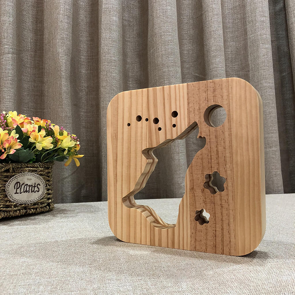 3D Wooden Animal Lamp