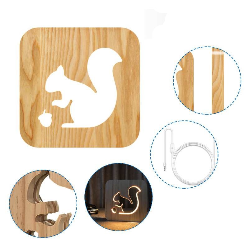3D Wooden Animal Lamp