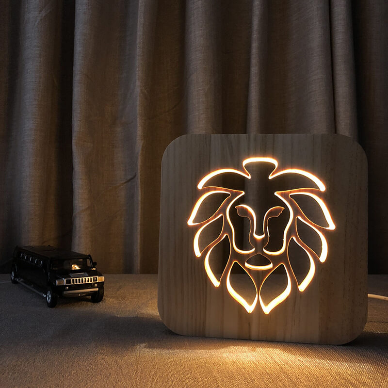 3D Wooden Animal Lamp