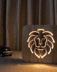 3D Wooden Animal Lamp