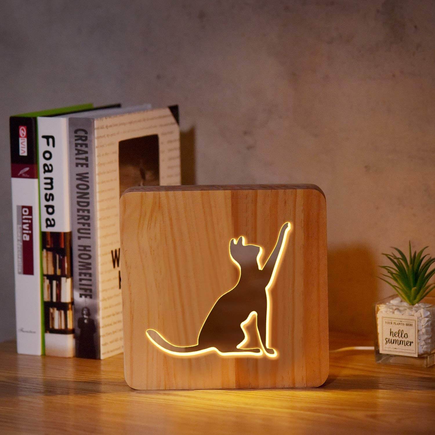 3D Wooden Animal Lamp